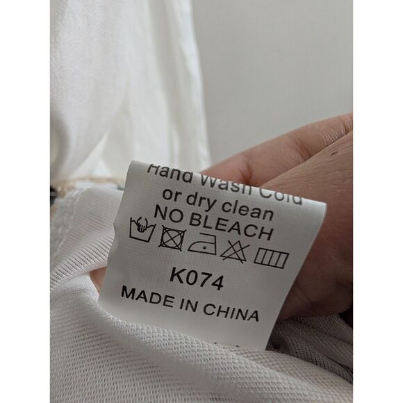 NWT Everlynn White Embroidered Viscose Maxi Dress Boho Resort Medium Folk Art - Picture 8 of 14